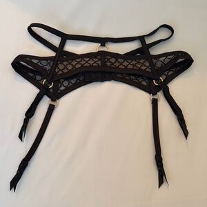 Honey Birdette Black Mesh Garter Belt